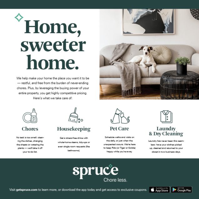 Braun Station Apartments in San Antonio Spruce cleaning flyer - home, sweeter Apartments for rent in San Antonio.